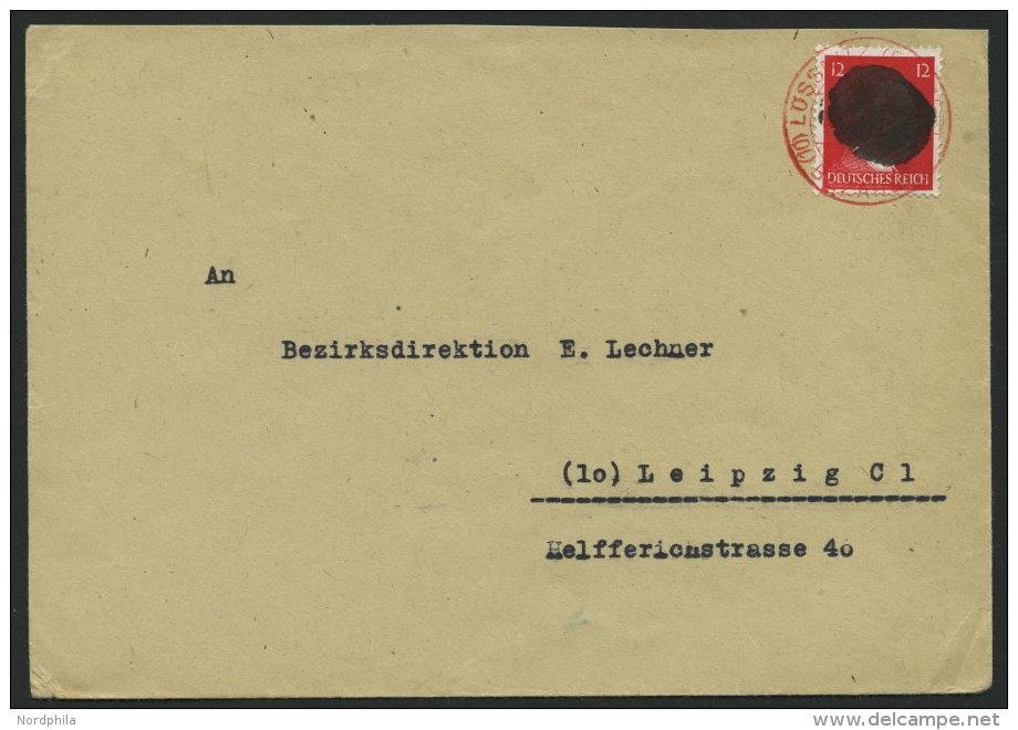 SÄCHSISCHE SCHWÄRZUNGEN AP 827I BRIEF, LÖSSNITZ, 12 Pf. Rot Auf Brief, Roter Ortsstempel, Pracht - Autres & Non Classés