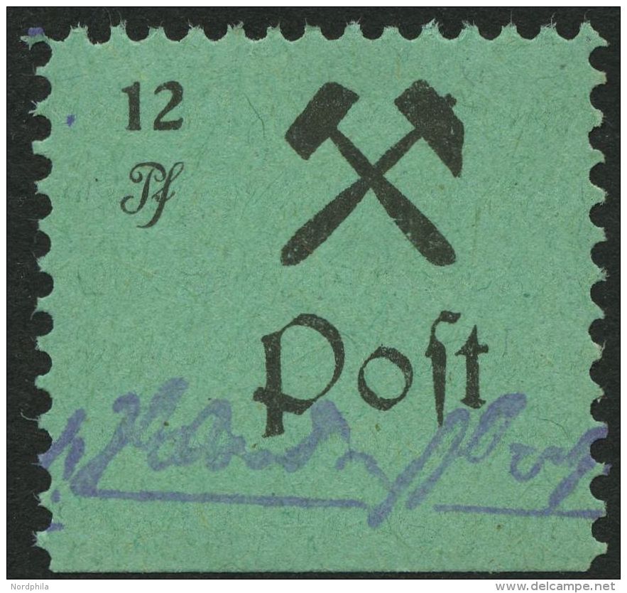 GROSSRÄSCHEN 25IV **, 1945, 12 Pf. Schwarz Auf Grün, Type IV, Pracht, Mi. 200.- - Autres & Non Classés