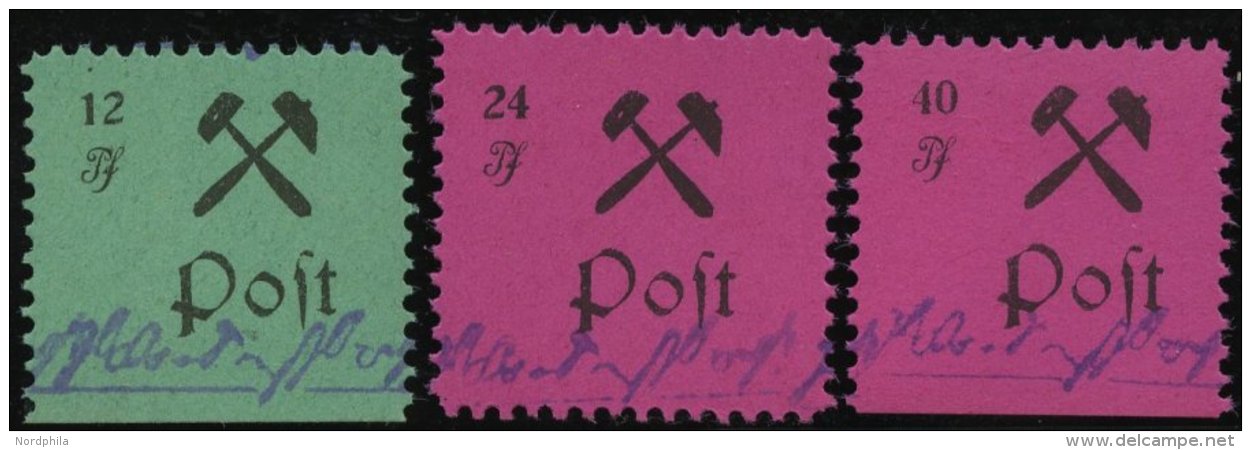 GROSSRÄSCHEN 25-27IV **, 1945, 12- 40 Pf., Type IV (Schusterkammer), Prachtsatz, Mi. 600.- - Autres & Non Classés