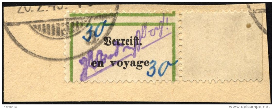 GROSSRÄSCHEN-VORLÄUFER V 6h BrfStk, 1945, 30 Pf. Verreist, Rechtes Randstück, Prachtbriefstück, Gepr - Postes Privées & Locales