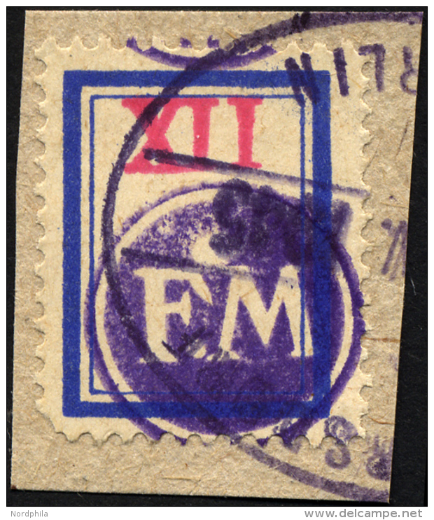 FREDERSDORF Sp 201FI BrfStk, 1945, XII Pf., Rahmengröße 17x22 Mm, Mit Abart Wertziffer Oben, Prachtbriefst&uu - Postes Privées & Locales