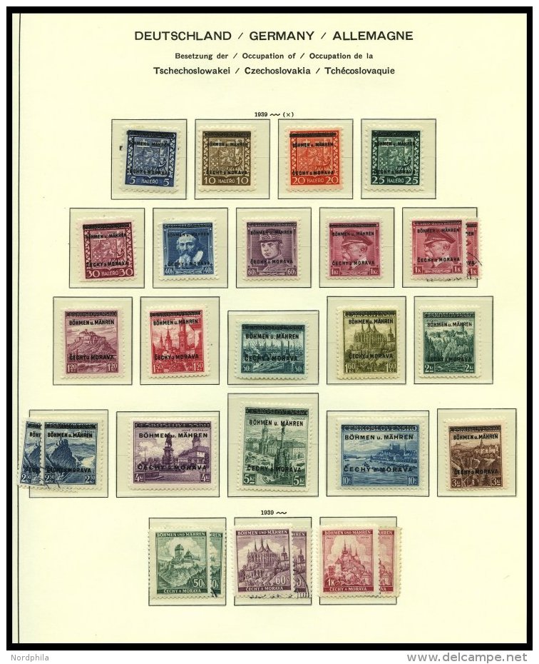 SAMMLUNGEN U. LOTS **,o,* , Sammlung Bes.Geb.II Von 1939-45 Auf Schaubekseiten, Dabei Böhmen Und Mähren Und Ge - Occupation 1938-45