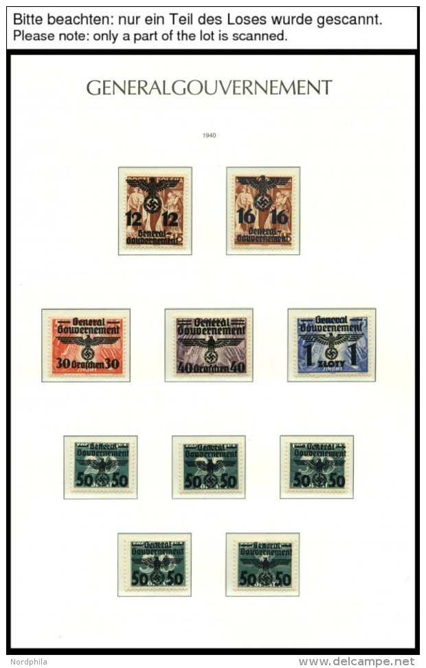 GENERALGOUVERNEMENT **,Brief,o , Postfrische Komplette Sammlung Im Leuchtturm Falzlosalbum, Dazu Diverse Besonderheiten - Occupation 1938-45
