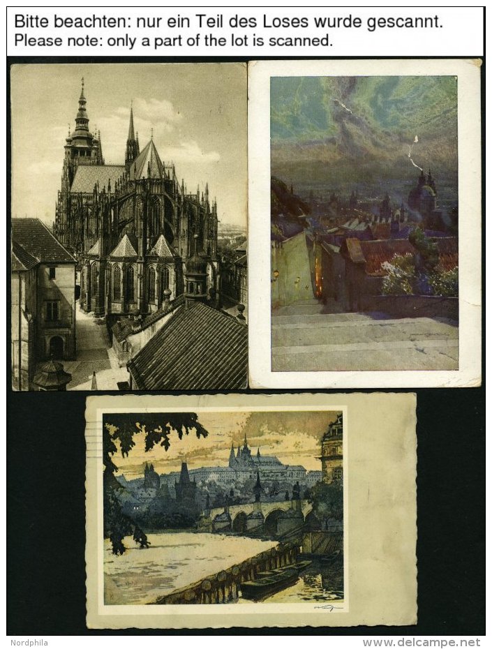 BÖHMEN UND MÄHREN Ca. 1939-43, 37 Verschiedene Alte Ansichtskarten Böhmen Und Mähren, Fast Alle Gebr - Autres & Non Classés