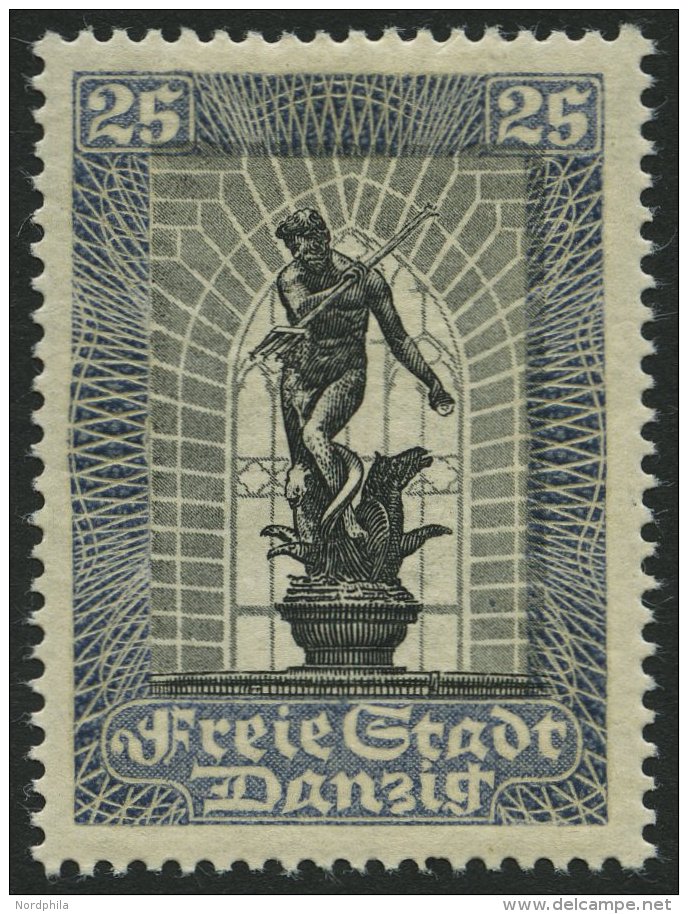 FREIE STADT DANZIG 219c *, 1929, 25 Pf. Dunkelgraublau/schwarz Philatelistische Ausstellung, Falzrest, Pracht, Mi. 60.- - Autres & Non Classés