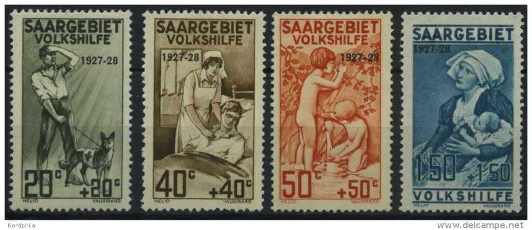 SAARGEBIET 122-25 *, 1927, Volkshilfe, Mehrere Falzreste, Prachtsatz, Mi. 65.- - Autres & Non Classés