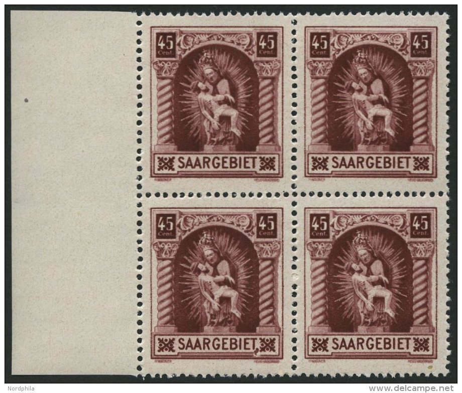 SAARGEBIET 102II **, 1925, 45 C. Madonna Mit Abart Rahmen Unter T Von Saargebiet Nach Oben Gebogen (Feld 45), Im Randvie - Autres & Non Classés