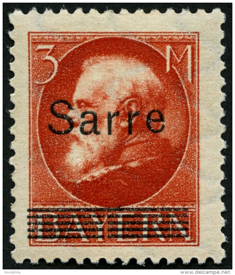SAARGEBIET 29 *, 1920, 3 M. Bayern-Sarre, Pracht, Gepr. Burger, Mi. 150.- - Autres & Non Classés