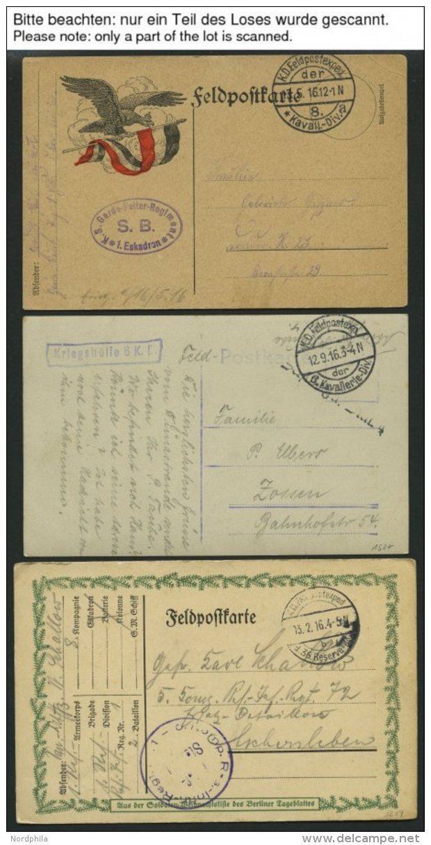 DT. FP IM BALTIKUM 1914/18 1915/17, 104 Feldpostbelege Aus Dem Baltikum Mit Verschiedenen Feldpoststempeln Und Briefstem - Lettonie