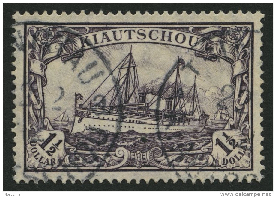 KIAUTSCHOU 36IAa O, 1905, 11/2 S. Schwarzviolett, Mit Wz., Friedensdruck, Pracht, Fotobefund Jäschke-L., Mi. 260.- - Kiautchou