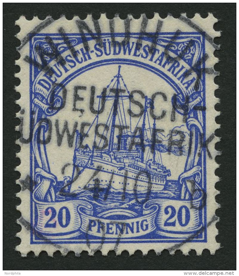 DSWA 14 O, WINDHUK Auf 20 Pf. Violettultramarin, Pracht - Sud-Ouest Africain Allemand