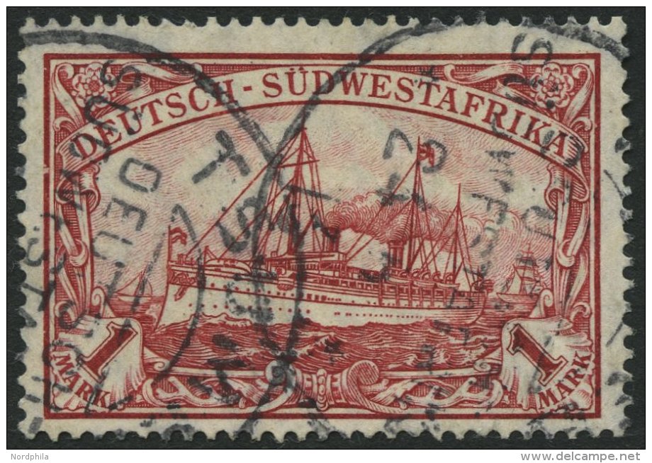 DSWA 29A O, 1912, 1 M. Karminrot, Mit Wz., Stempel TSUMEB, Pracht, Mi. 95.- - Sud-Ouest Africain Allemand