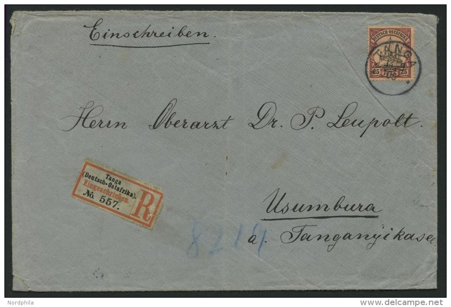 DEUTSCH-OSTAFRIKA 17 BRIEF, 1905, 25 P. Dunkelbräunlichlila/rotschwarz Auf Mattbraunorange, Ohne Wz., Einzelfrankat - Afrique Orientale