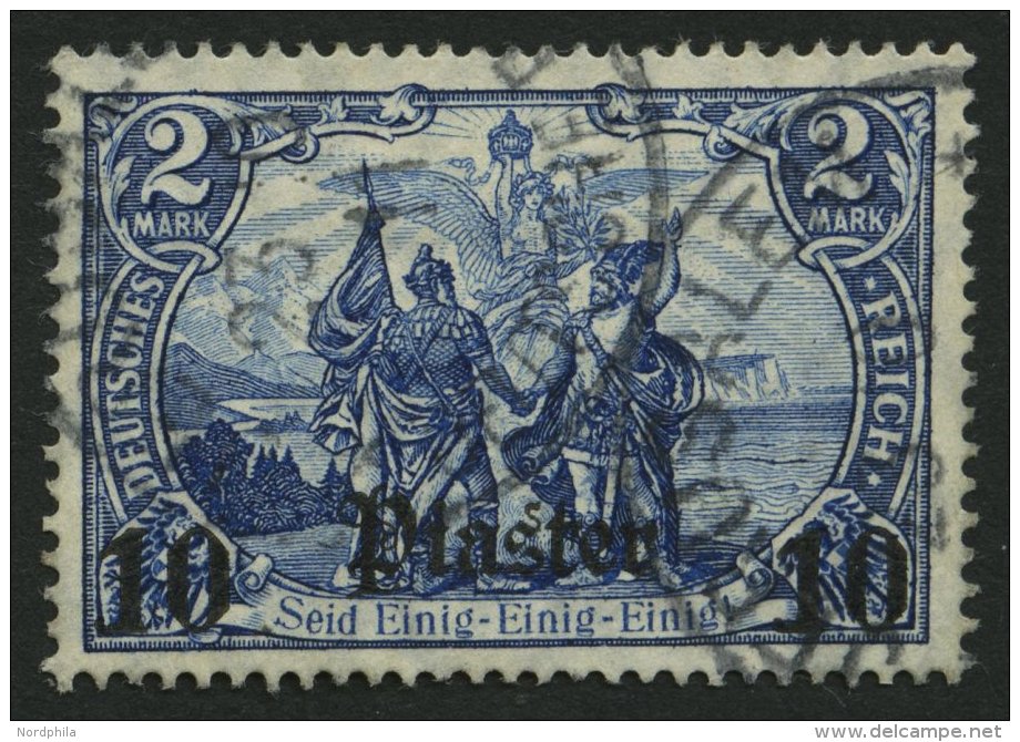 DP TÜRKEI 45 O, 1906, 10 Pia. Auf 2 M., Mit Wz., Pracht, Mi. 60.- - Turquie (bureaux)