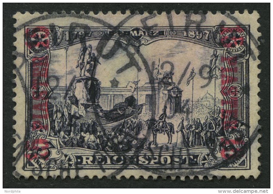 DP TÜRKEI 22I/I O, 1900, 15 PIA. Auf 3 M., Type I, Stempel BEIRUT, Pracht, Mi. 140.- - Turquie (bureaux)