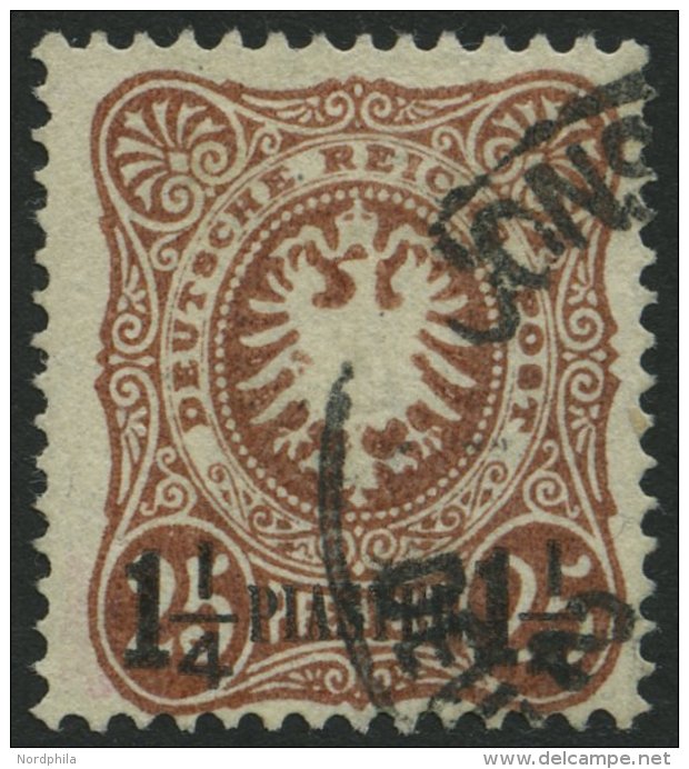 DP TÜRKEI 4b O, 1887, 11/4 PIA. Auf 25 Pf. Orangebraun, Rückseitige Schürfung Sonst Pracht, Gepr. Jä - Turquie (bureaux)