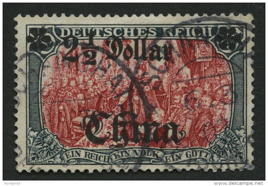 DP CHINA 37 O, 1905, 21/2 D. Auf 5 M., Ohne Wz., Normale Zähnung, Pracht, Signiert, Mi. 380.- - Chine (bureaux)