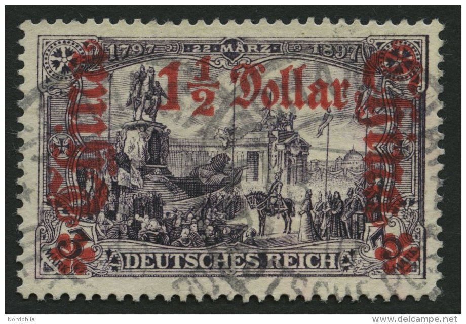 DP CHINA 36A O, 1905, 11/2 D. Auf 3 M., Ohne Wz., Gezähnt A, Pracht, Gepr. U.a. Dietrich, Mi. 150.- - Chine (bureaux)