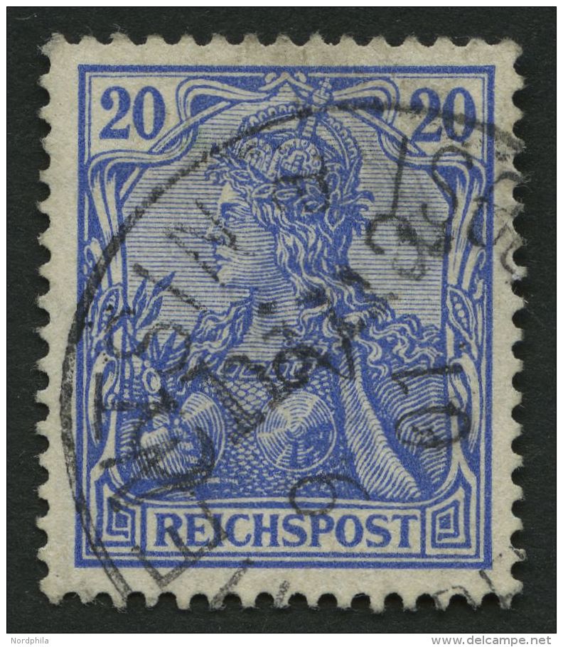 DP CHINA 11 O, 1900, 20 Pf. Handstempelaufdruck, Stempel TIENTSIN 9.2.01, Winzige Falzhelle Stelle Sonst Pracht, Fotoatt - Chine (bureaux)