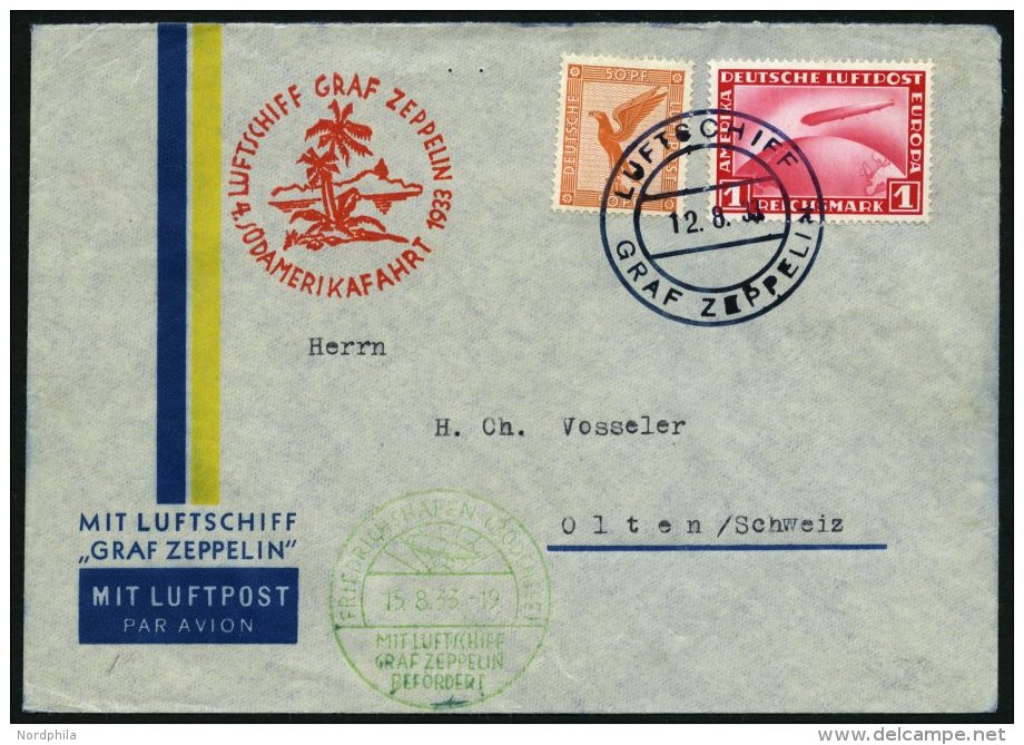 ZEPPELINPOST 223Ac BRIEF, 1933, 4. Südamerikafahrt, Bordpost Rückfahrt, Prachtkarte - Zeppelin