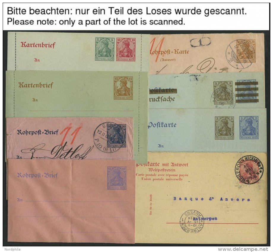 GANZSACHEN 47 Verschiedene, Meist Ungebrauchte Ganzsachen Germania Reichspost, Dabei Rohrpostbriefe Und -karten, Postkar - Autres & Non Classés