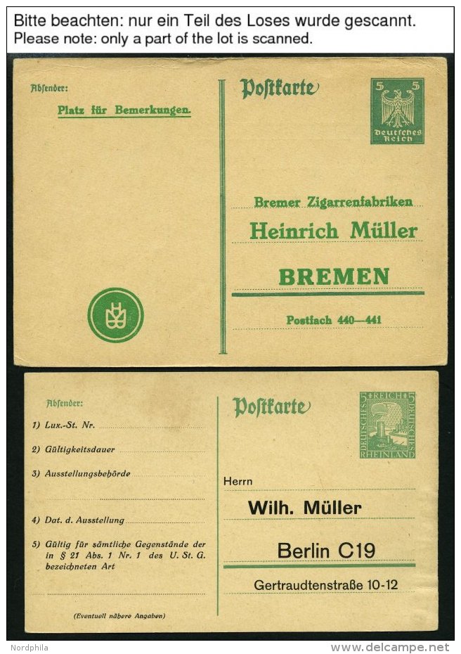 GANZSACHEN PP BRIEF, Privatpost: 1923-45, Fast Nur Ungebrauchte Privatpost-Ganzsachen, Dabei PP 150 * (6x) Und PP 156C5/ - Autres & Non Classés