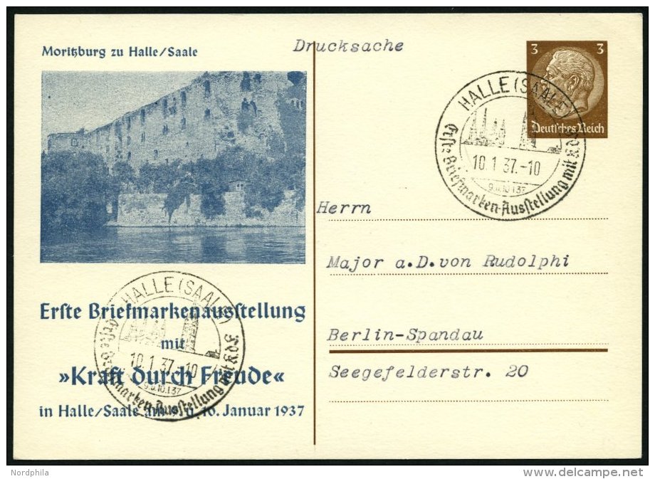 GANZSACHEN PP 122C35 BRIEF, Privatpost: 1937, 3 Pf. Hindenburg Erste Briefmarken-Ausstellung Mit Kraft Durch Freude, Son - Autres & Non Classés