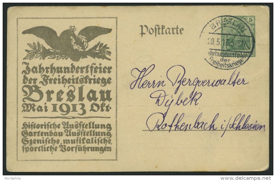 GANZSACHEN PP 27C151/01 BRIEF, Privatpost: 1913, 5 Pf. Germania Jahrhundertfeier Der Freiheitskriege, Ausstellungsplakat - Autres & Non Classés