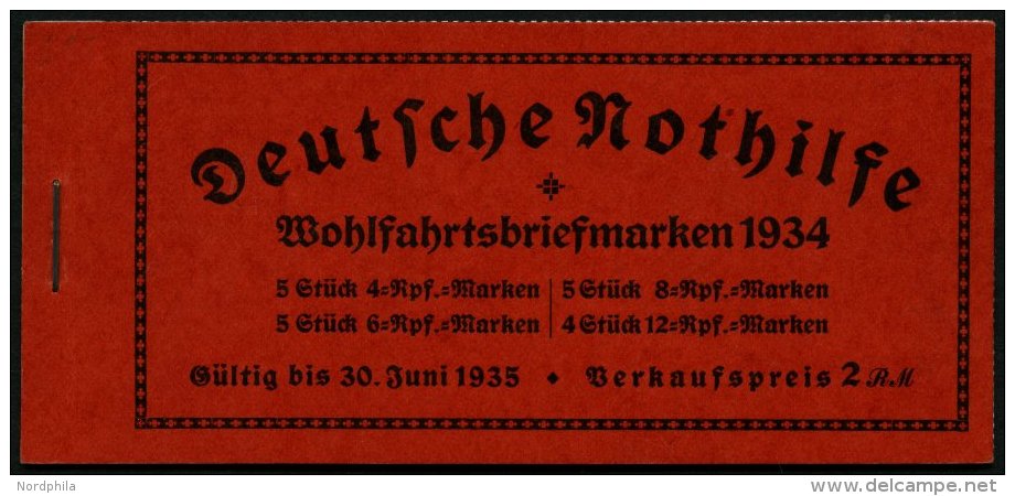 ZUSAMMENDRUCKE MH 40.4 **, 1934, Markenheftchen Stände, Zähnung Teils Minimal Gestaucht Sonst Pracht, Mi. 400. - Se-Tenant