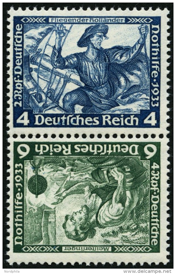 ZUSAMMENDRUCKE SK 19 *, 1933, Wagner 4 + 6, Falzrest, Pracht, Mi. 70.- - Se-Tenant