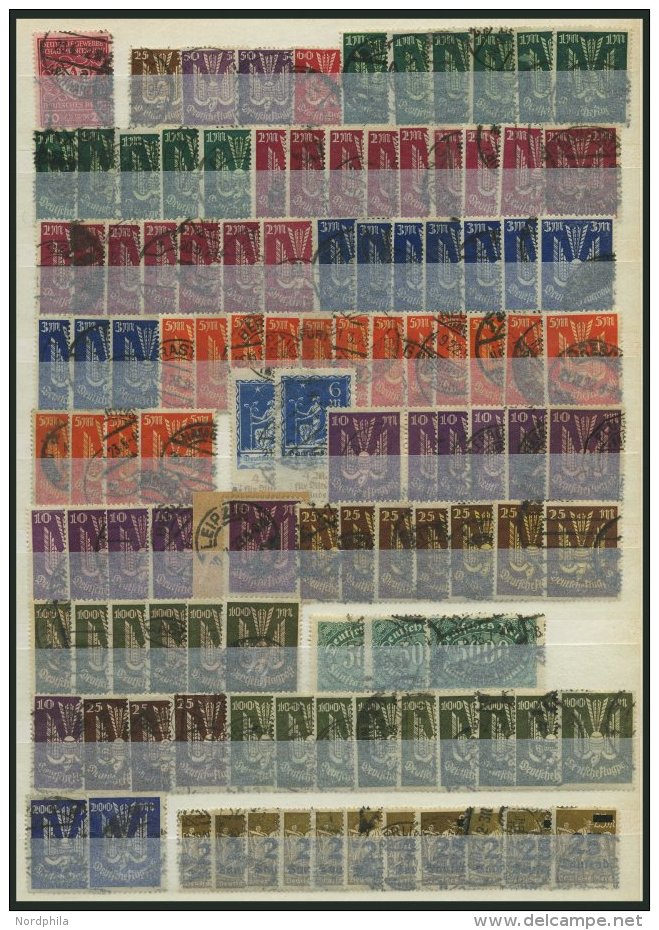 LOTS O, 1922/3, Gestempelte Dublettenpartie Inflation Von 154 Meist Kleineren Und Mittleren Werten, Meist Feinst/Pracht, - Usati