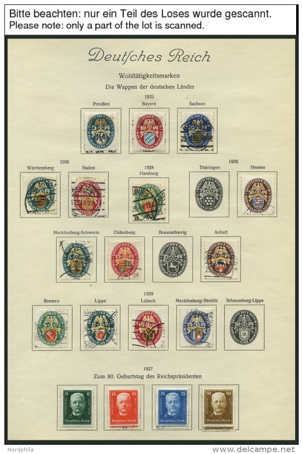 SAMMLUNGEN O, Gestempelte Sammlung Dt. Reich Von 1923-32 Auf KA-BE Seiten Mit Guten Mittleren Ausgaben, U.a. Mi.Nr. 378- - Oblitérés