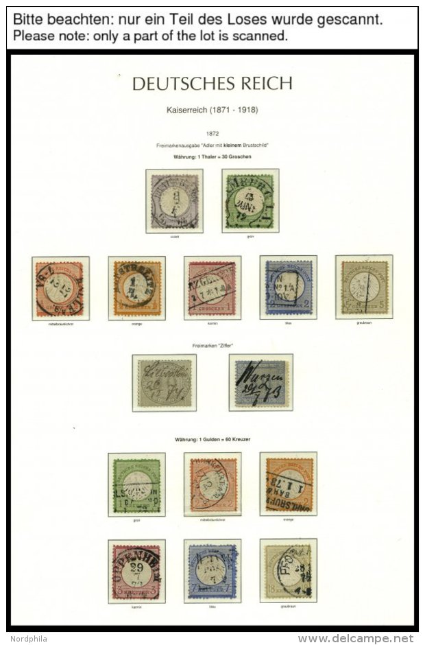 SAMMLUNGEN O, 1872-1917, Saubere Gestempelte Sammlung Dt. Reich Auf Leuchtturm Falzlosseiten Mit Vielen Guten Werten, U. - Oblitérés