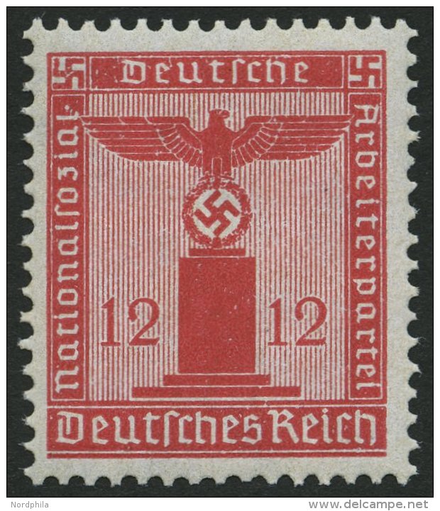 DIENSTMARKEN D 150 **, 1938, 12 Pf. Dunkelrosarot, Mit Wz., Pracht, Mi. 55.- - Service