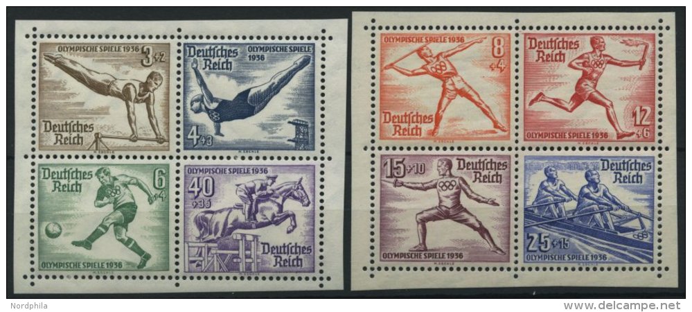 Dt. Reich 624-31 **, 1936, Olympische Spiele, 2 Herzstücke, Pracht, Mi. (80.-) - Oblitérés