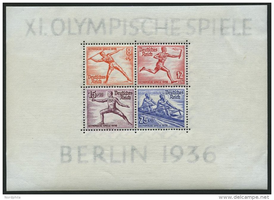 Dt. Reich Bl. 5/6 **, 1936, Block Olympische Spiele, Bl. 5 Kleine Herstellungsbedingte Gummifreie Stelle Im Rand, Pracht - Oblitérés