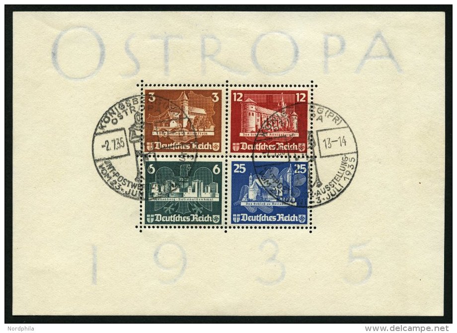 Dt. Reich Bl. 3 O, 1935, Block OSTROPA, Sonderstempel, Zähnung Minimal Gestaucht Sonst Pracht, Mi. 1100.- - Oblitérés