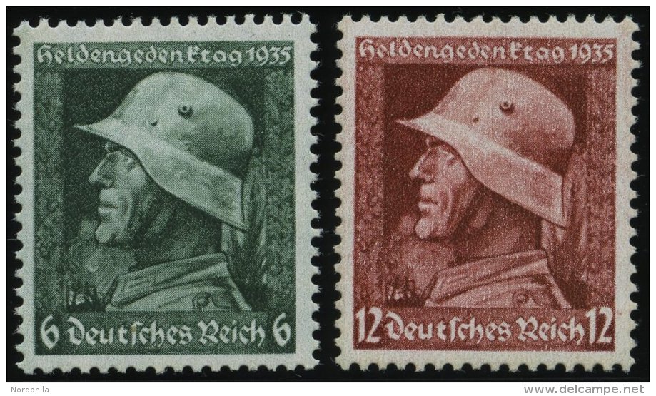 Dt. Reich 569/70x **, 1935, Heldengedenktag, Senkrechte Gummiriffelung, Pracht, Mi. 90.- - Oblitérés