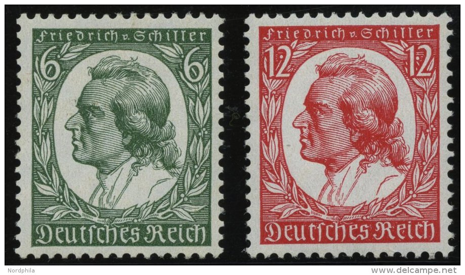 Dt. Reich 554/5 **, 1934, Schiller, Pracht, Mi. 100.- - Oblitérés