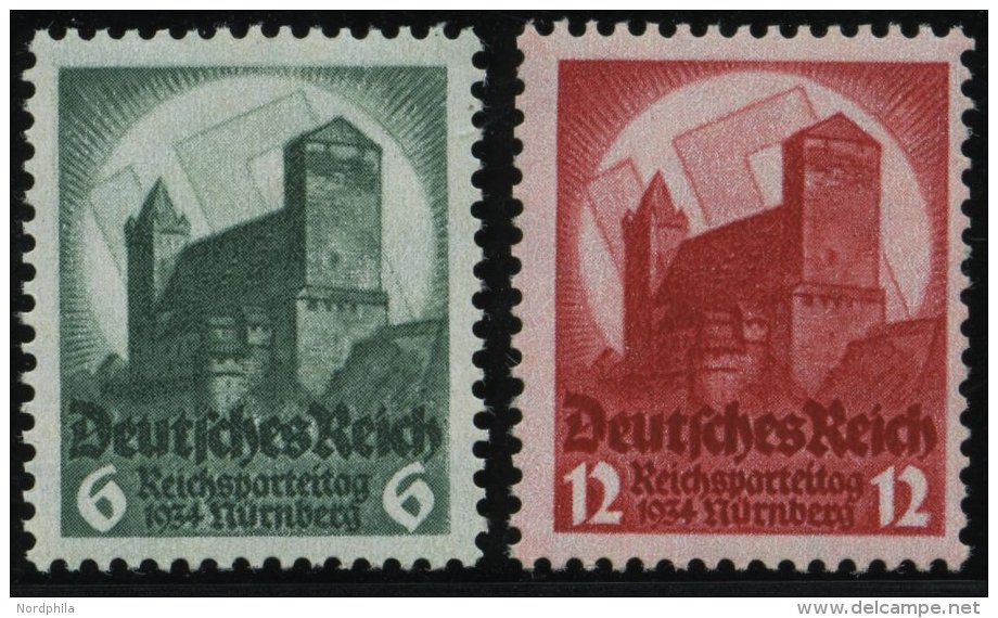 Dt. Reich 546/7 **, 1934, Reichsparteitag, Pracht, Mi. 85.- - Oblitérés