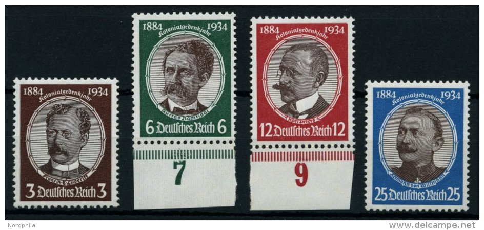 Dt. Reich 540-43 **, 1934, Kolonialforscher, Prachtsatz, Mi. 190.- - Oblitérés