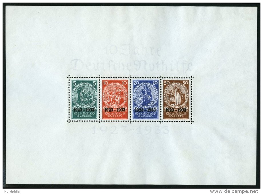 Dt. Reich Bl. 2 **, 1933, Block Nothilfe, Originalgröße, Postfrisch, Kaum Sichtbarer Kleiner Eckbug, Pracht - Oblitérés