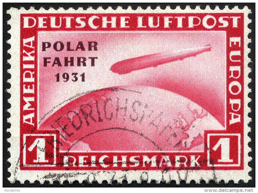 Dt. Reich 456I O, 1931, 1 RM Polarfahrt Mit Abart Ohne Bindestrich, Pracht, Signiert Lange, Mi. 1500.- - Oblitérés