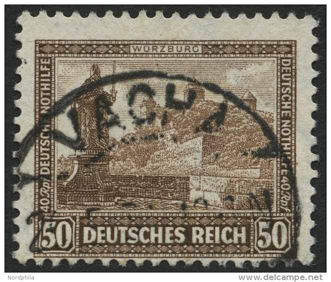Dt. Reich 453 O, 1930, 50 Pf. Feste Marienberg, Pracht, Gepr. D. Schlegel, Mi. 110.- - Oblitérés