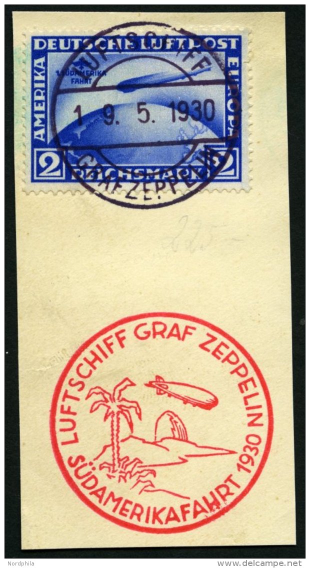Dt. Reich 438Y BrfStk, 1930, 2 RM Südamerikafahrt, Wz. Liegend, Auf Großem Prachtbriefstück, Mi. (400.-) - Oblitérés