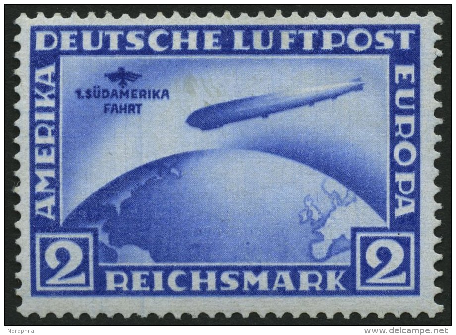 Dt. Reich 438Y **, 1930, 2 RM Südamerikafahrt, Wz. Liegend, Feinst (ein Zahn Etwas Locker), Mi. 1700.- - Oblitérés