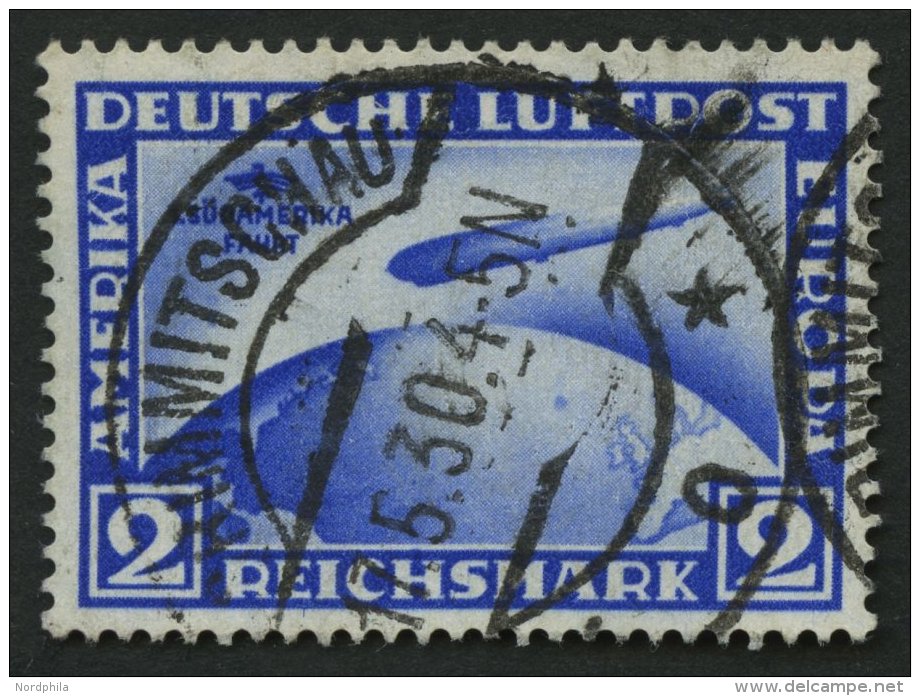 Dt. Reich 438X O, 1930, 2 RM Südamerikafahrt, Wz. Stehend, Pracht, Mi. 500.- - Used Stamps