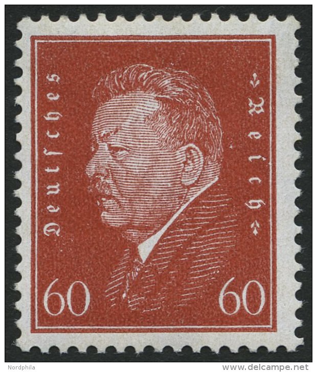 Dt. Reich 421 **, 1928, 60 Pf. Ebert, Pracht, Mi. 140.- - Oblitérés