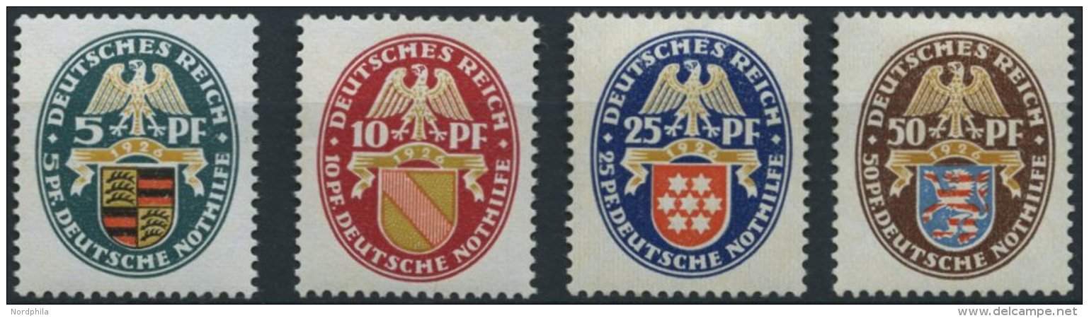 Dt. Reich 398-401 *, 1926, Nothilfe, Falzreste, Prachtsatz, Mi. 70.- - Usati