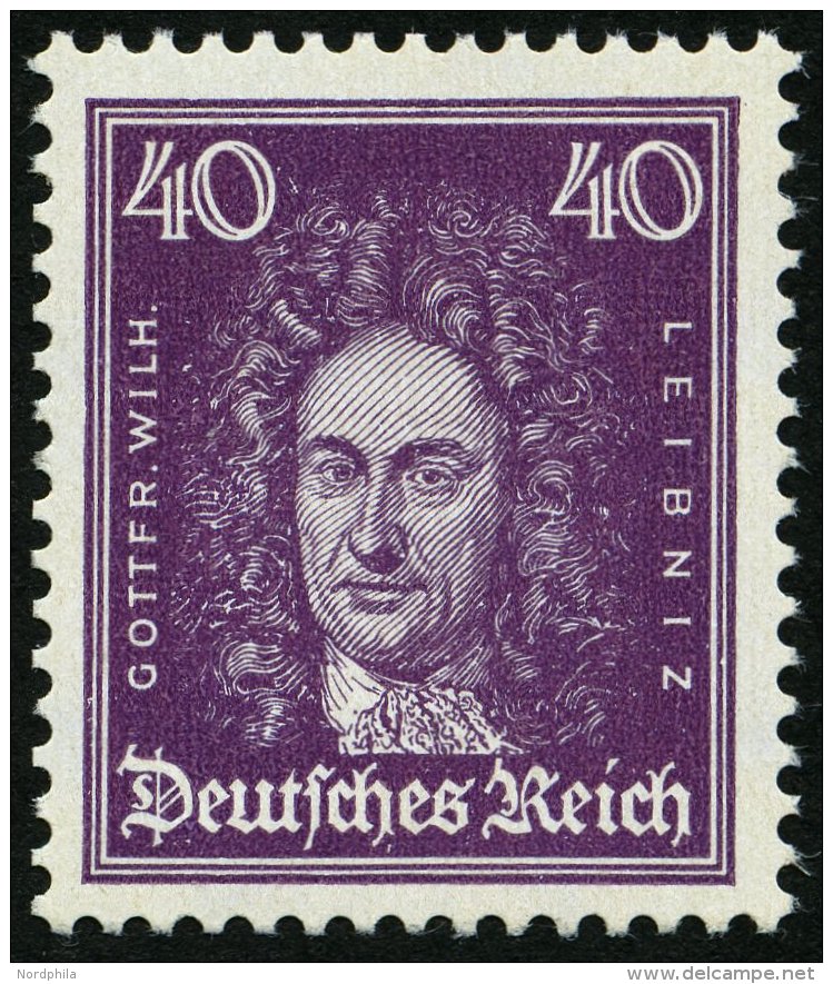 Dt. Reich 395 **, 1926, 40 Pf. Leibniz, Pracht, Mi. 160.- - Oblitérés